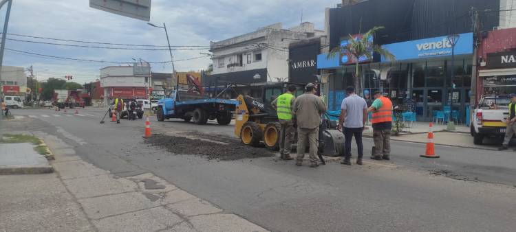 Trabajos de mejora de Vialidad Nacional sobre 7 de marzo en Santo Tomé 