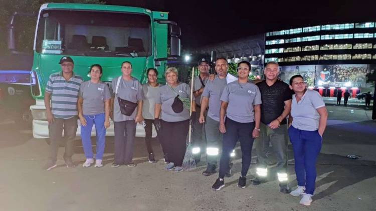 Ciudad Más Limpia: la Municipalidad recolectó 970 kilos de basura después del partido de Colón-Temperley