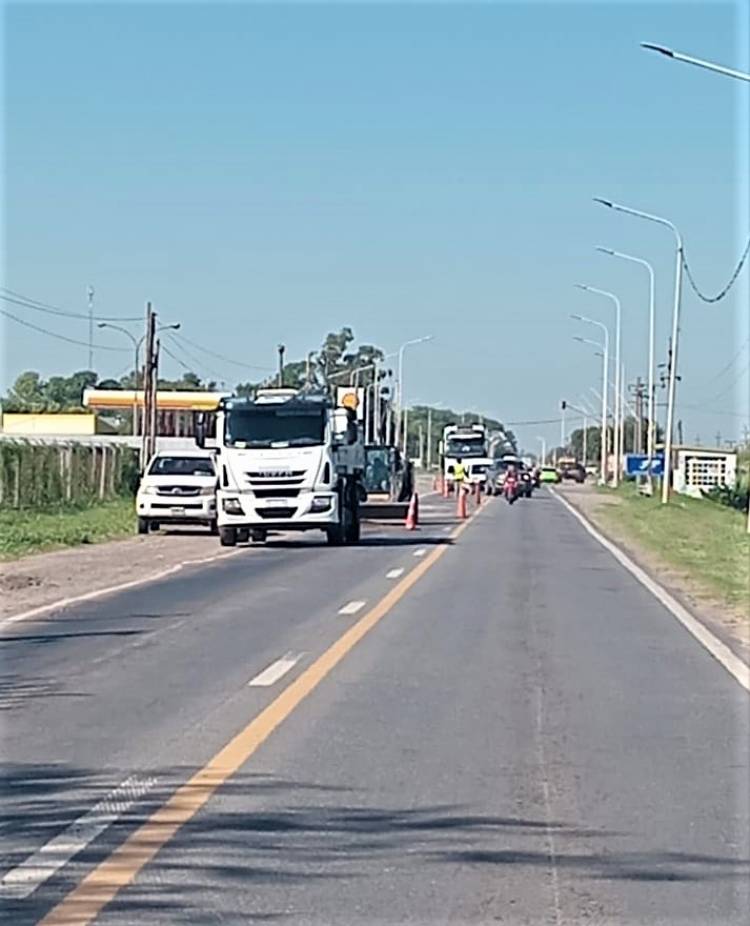 Continúan los trabajos en la RN 11 a la altura Sauce Viejo