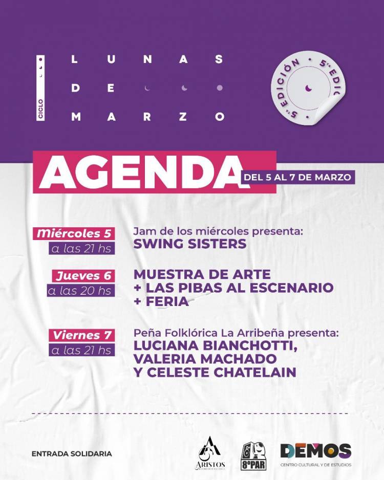 Lunas de Marzo, comienza el ciclo de Demos que reúne a mujeres artistas de Santa Fe