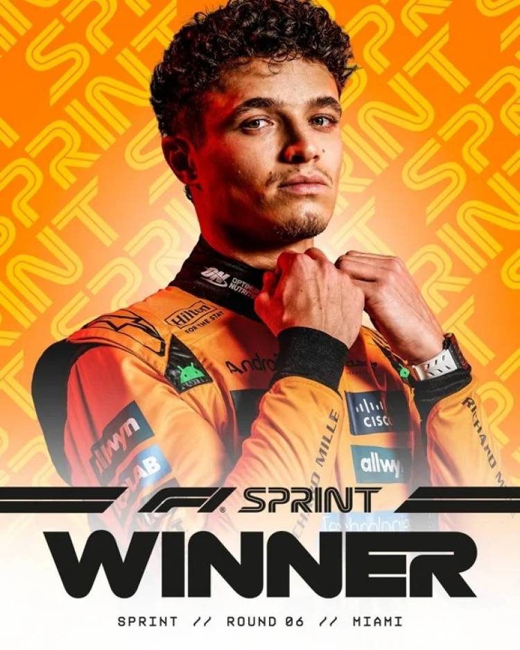 Fórmula 1: Norris voló bajo la lluvia y conquistó la Sprint de Miami