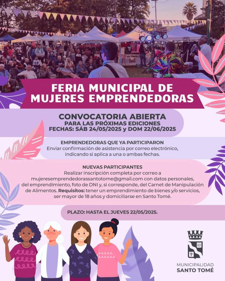 Convocatoria abierta para la Feria Municipal de Mujeres Emprendedoras