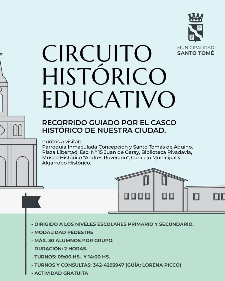 Continúan abiertas las inscripciones para participar del Circuito Histórico Educativo