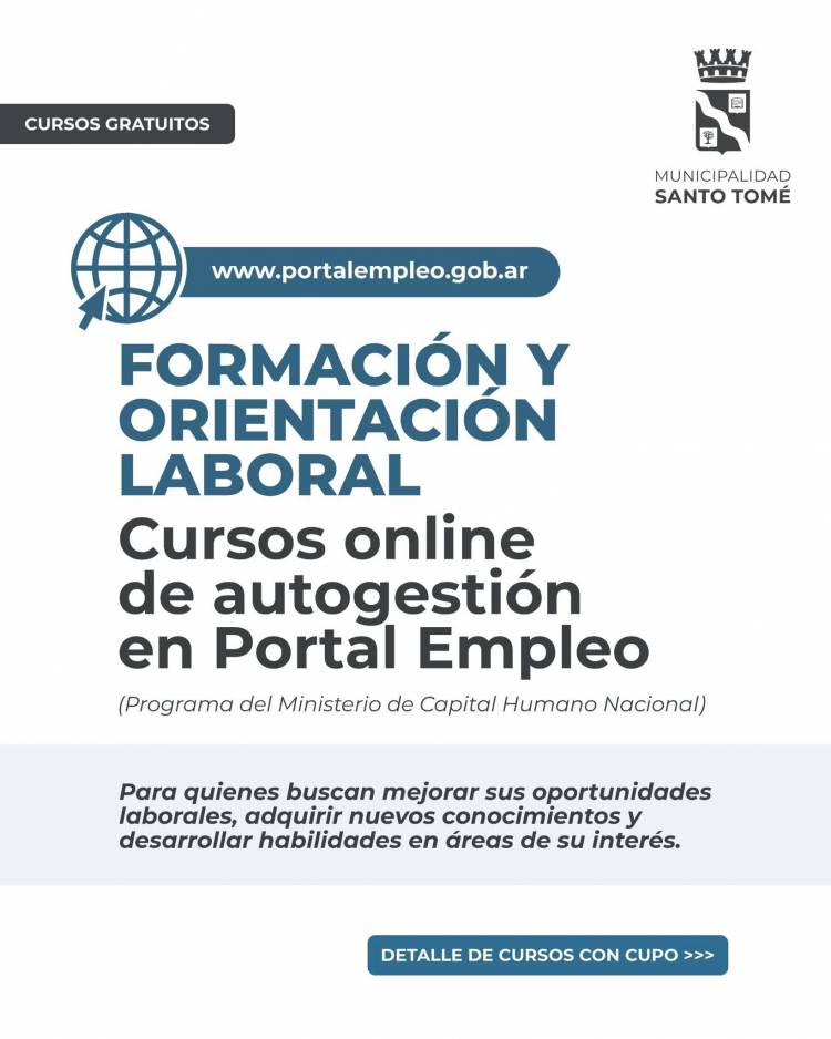 Capacitaciones disponibles a través del Programa Nacional Portal Empleo