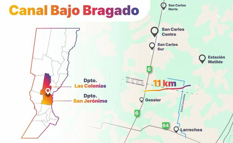 Obras hídricas clave para la producción: el Gobierno Provincial comenzó con la ejecución del Canal Bragado