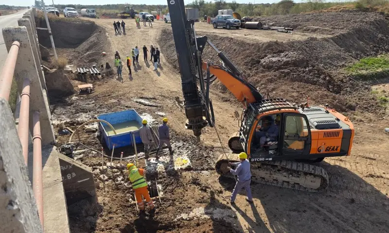 Se comenzaron a construir los PILOTES de la obra de ensanche de los 3 puentes ubicados sobre RP 4 (tramo Elisa – San Cristóbal)