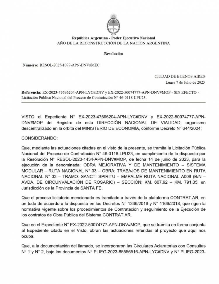 Fin a la esperanza del arreglo de la Ruta 33: Nación dejó sin efecto la licitación; fuerte repudio del gobierno santafesino