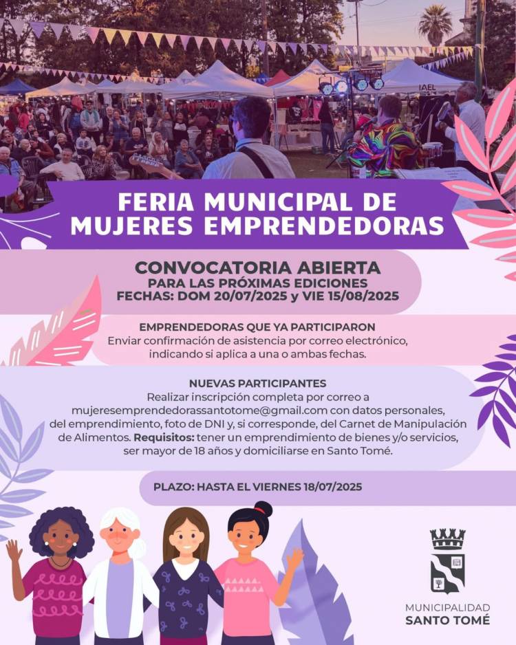 Convocatoria abierta para la Feria Municipal de Mujeres Emprendedoras