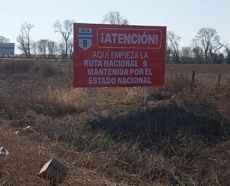 Rutas nacionales sin mantenimiento en la provincia: señalizan con carteles “por el estado catastrófico” en que se encuentran