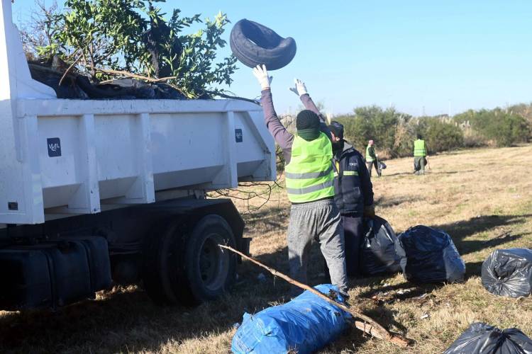 Megaoperativo de limpieza: el Municipio comenzó con la primera etapa en la Circunvalación Oeste