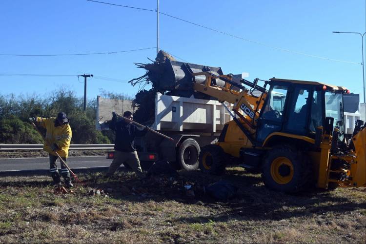 Megaoperativo de limpieza: el Municipio comenzó con la primera etapa en la Circunvalación Oeste