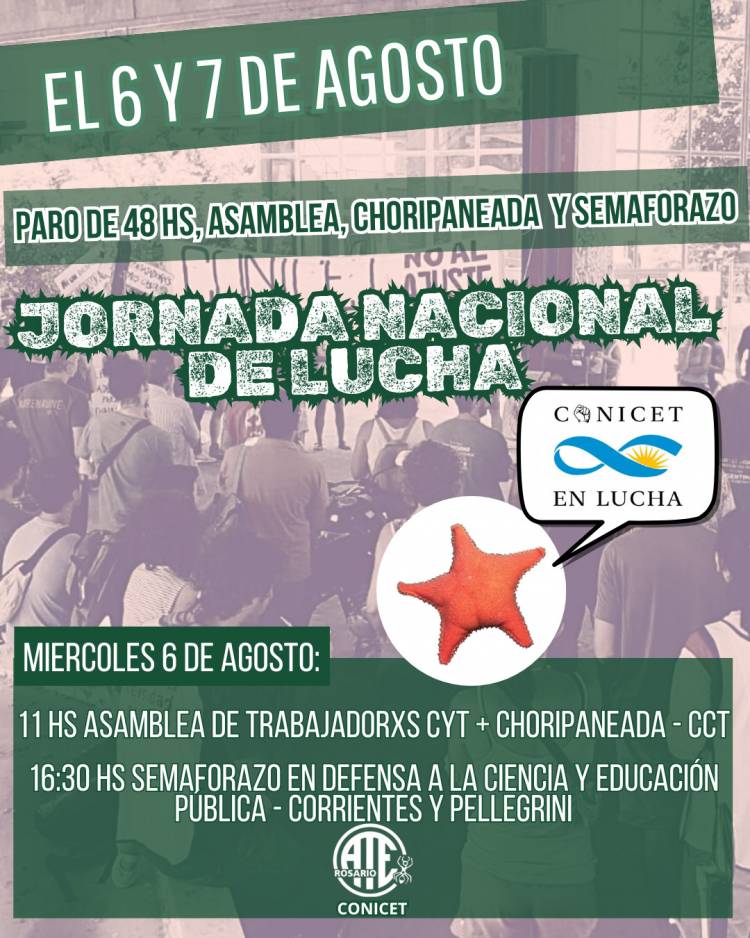 Jornadas de lucha y paro por 48 hs del Conicet