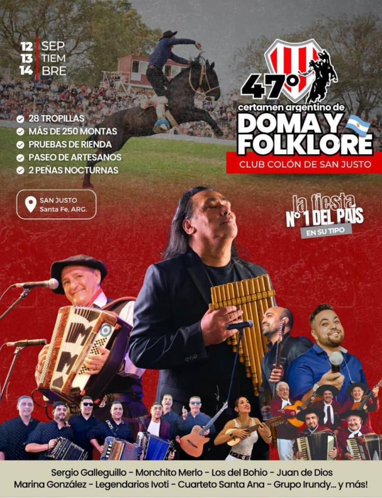 47 edición del Certamen Nacional de Doma y Folklore del club Colón de San Justo