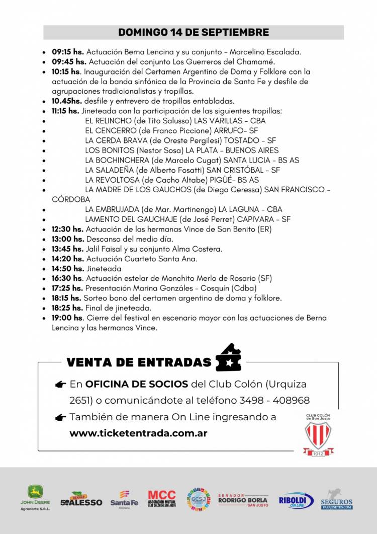 47 edición del Certamen Nacional de Doma y Folklore del club Colón de San Justo