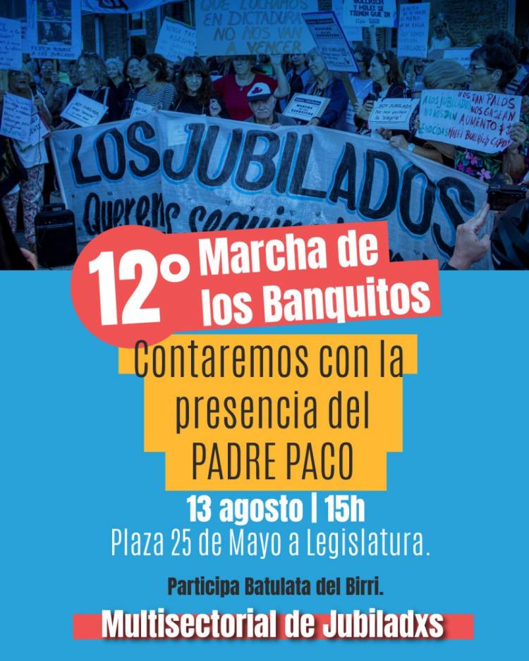 Nueva Marcha de los Banquitos de la Multisectorial de Jubiladxs y Pensionadxs de Santa Fe. 