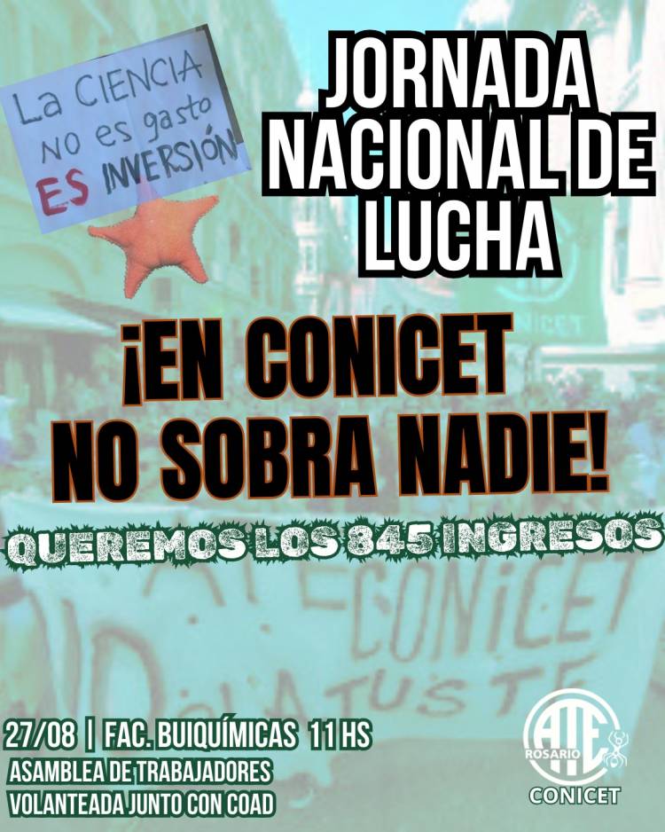 Jornada nacional de lucha de los trabajadores del Conicet 