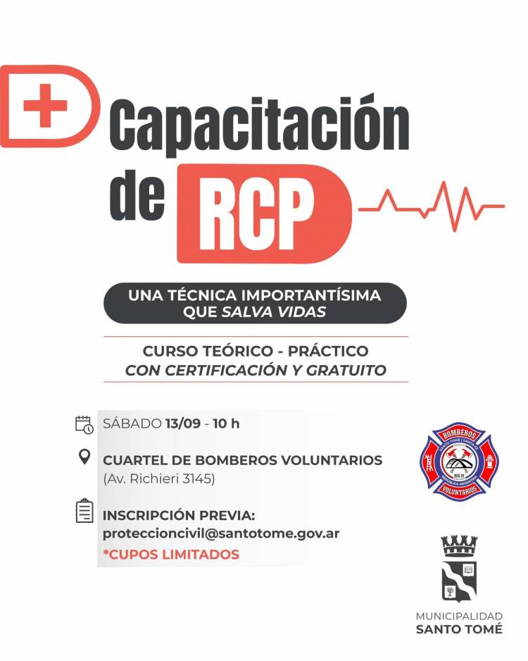 Nueva capacitación gratuita en RCP en Santo Tomé 