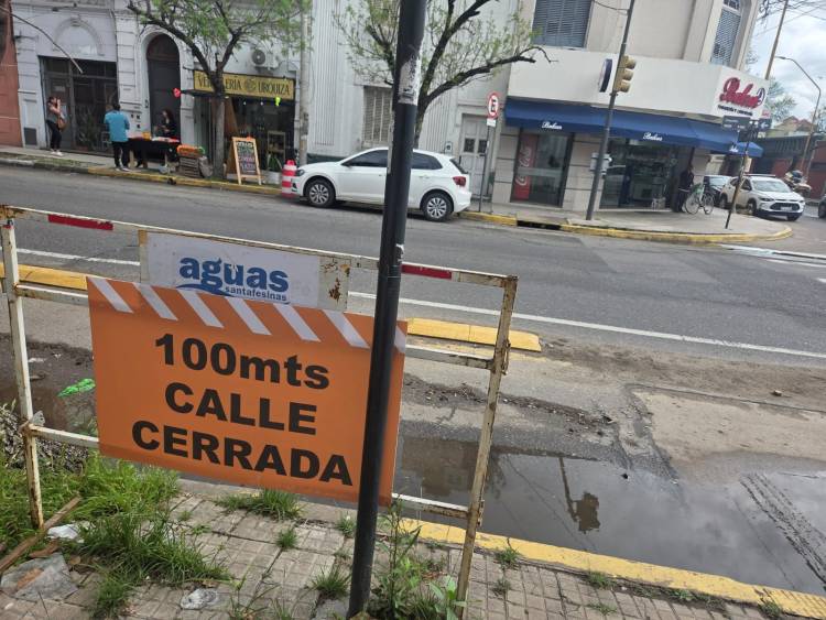 Se realizarán cortes de tránsito en el micro y macro centro por obras de Aguas Santafesinas