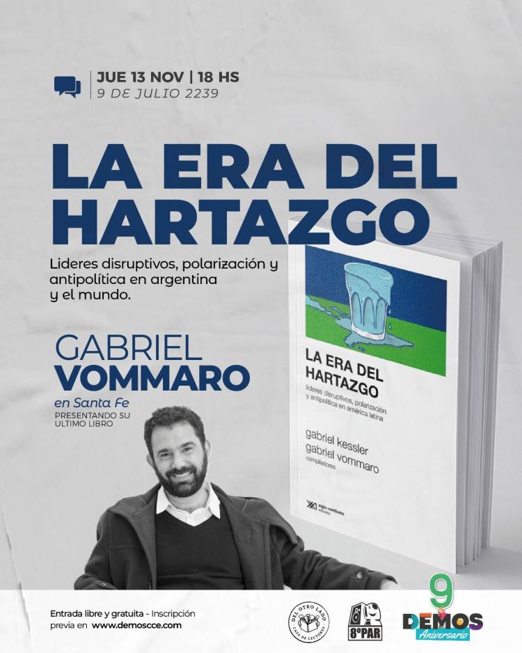 Presentan en Santa Fe, "La era del hartazgo"