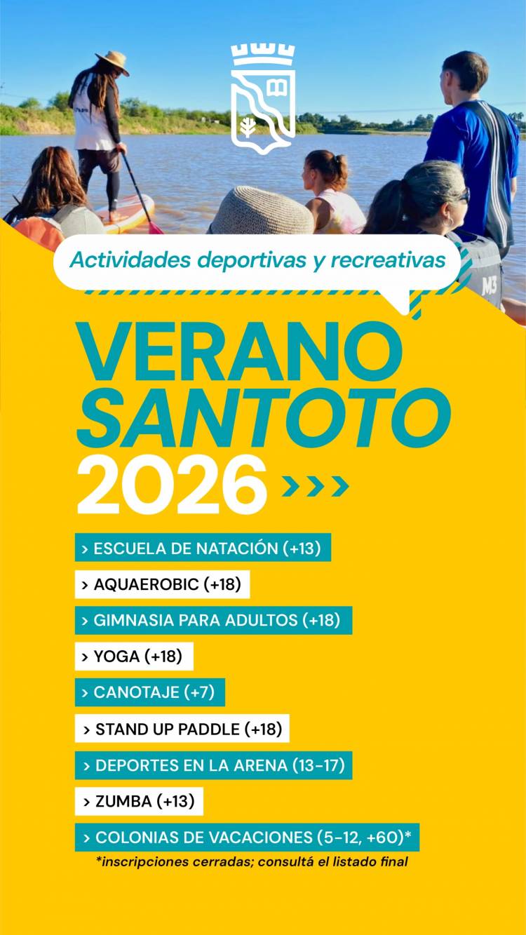 La Municipalidad presenta “Verano Santoto 2026” con múltiples propuestas deportivas y recreativas