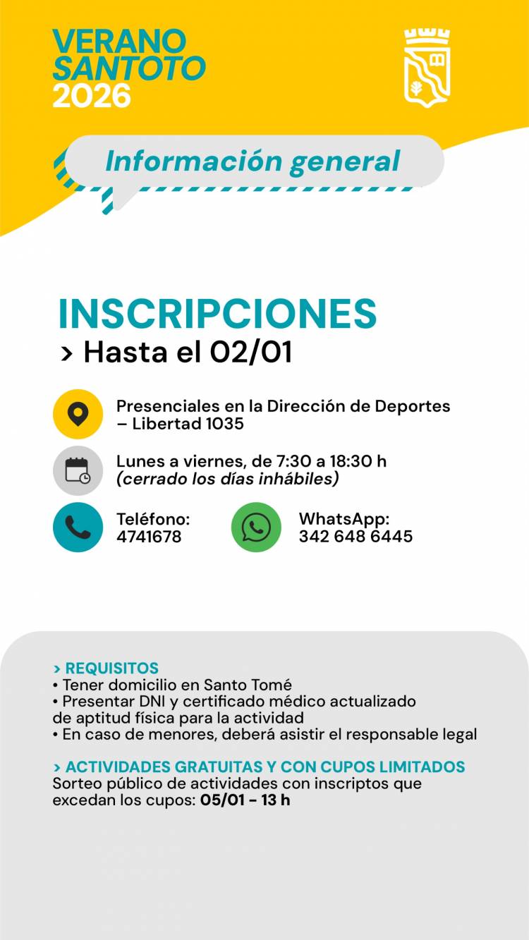 La Municipalidad presenta “Verano Santoto 2026” con múltiples propuestas deportivas y recreativas