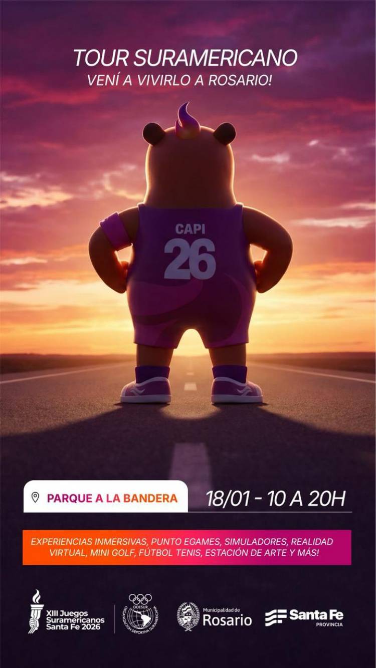 Rosario comienza a vivir los Juegos Suramericanos 2026 con una jornada recreativa frente al Monumento