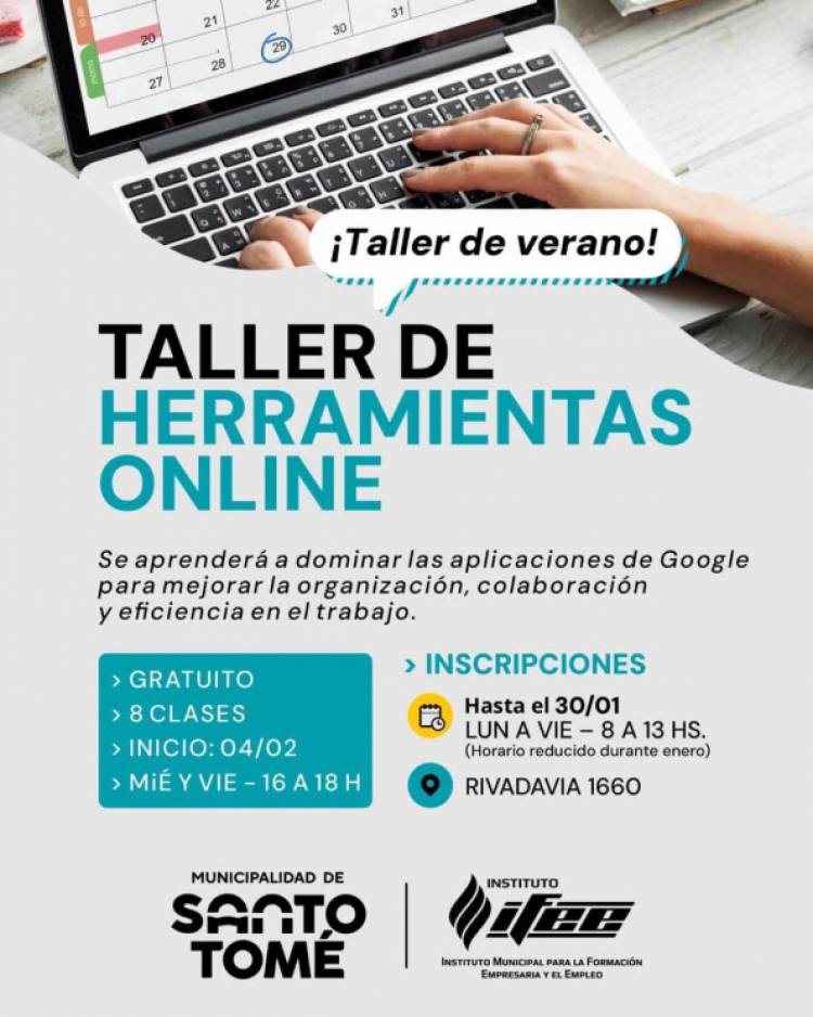 La Municipalidad abre las inscripciones al Taller de Verano de Herramientas Online del IFEE