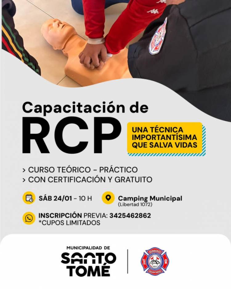 La Municipalidad invita a una capacitación gratuita en Reanimación Cardiopulmonar
