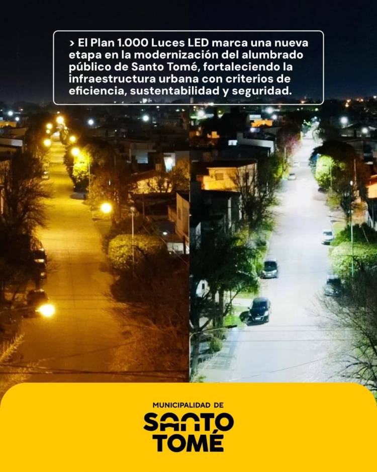 La Municipalidad informa un 91?avance en el Plan 1.000 Luces LED
