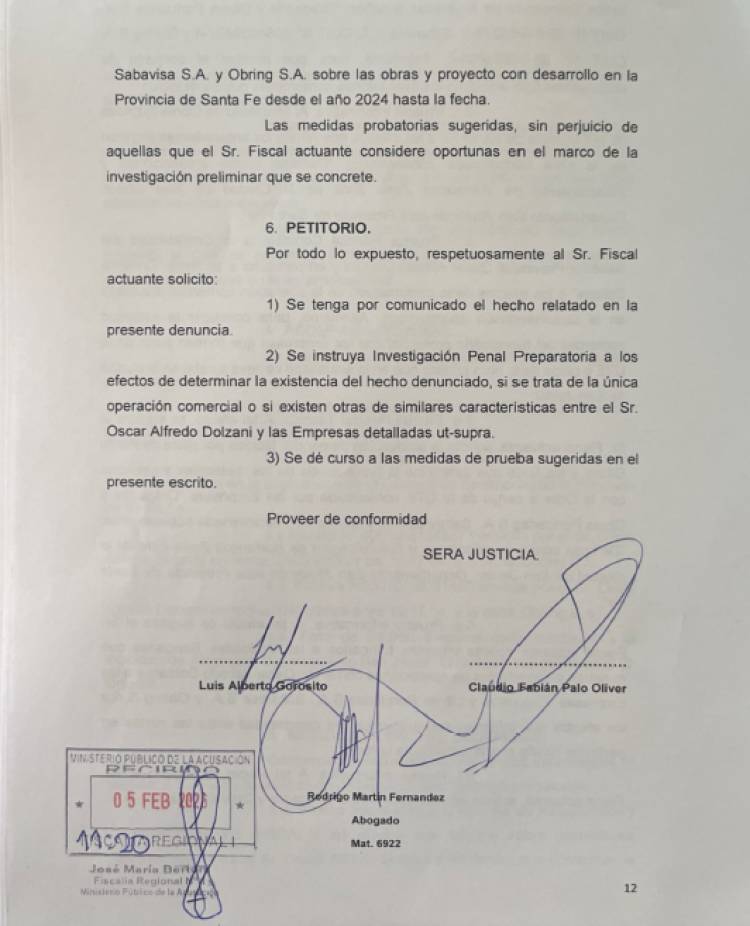 Solicitan al MPA que investigue la comisión de un posible delito por parte de un senador provincial