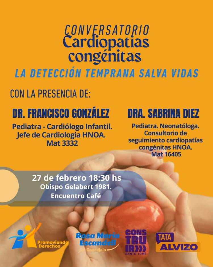 “La detección temprana salva vidas”: convocan a un conversatorio sobre cardiopatías congénitas en Santo Tomé