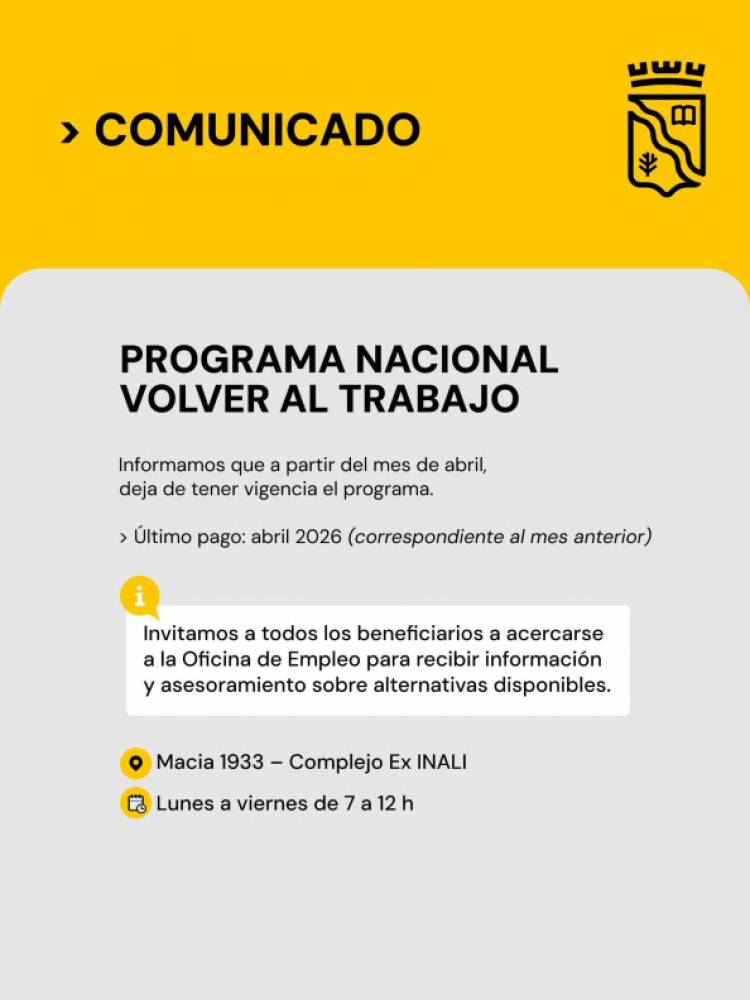 El Programa Nacional Volver al Trabajo dejará de tener vigencia a partir de abril