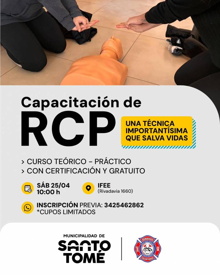 La Municipalidad realizará una nueva capacitación gratuita en RCP