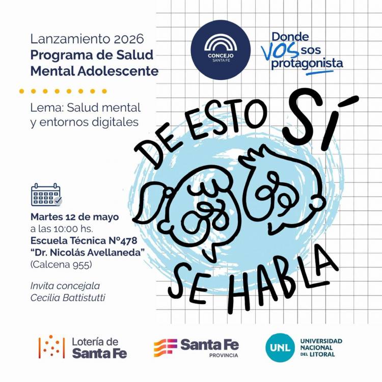 Lanzan la edición 2026 del programa de Salud Mental Adolescente “De esto sí se habla”