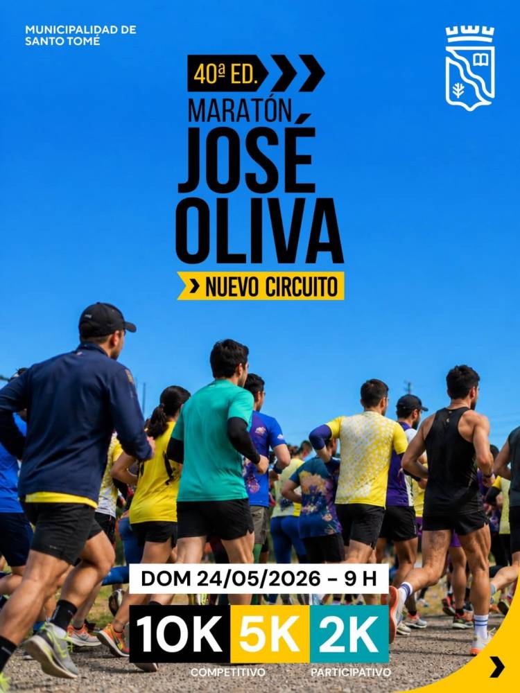 La Municipalidad invita a participar de la 40° edición de la Maratón “José Oliva”