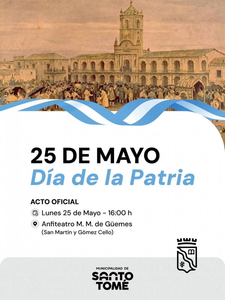 La Municipalidad invita al acto oficial por el Día de la Patria