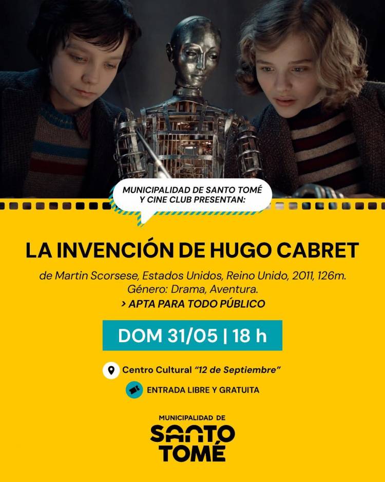 Continúa el Ciclo de Cine con la proyección de “La invención de Hugo Cabret”
