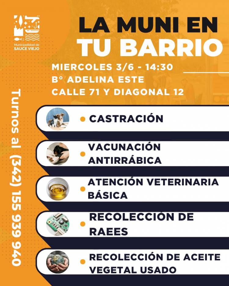 La "Muni en tu barrio" llega a Adelina Este en Sauce Viejo