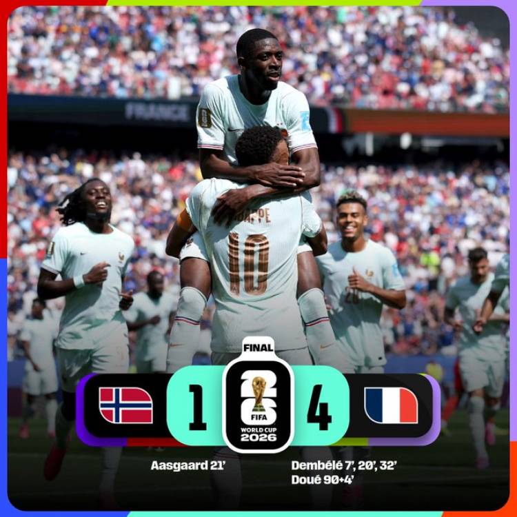 Francia goleó a Noruega y quedó primero del Grupo I