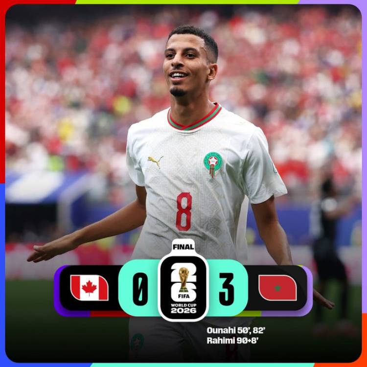 Marruecos goleó 3-0 a Canadá y se metió en los cuartos de final del Mundial 2026