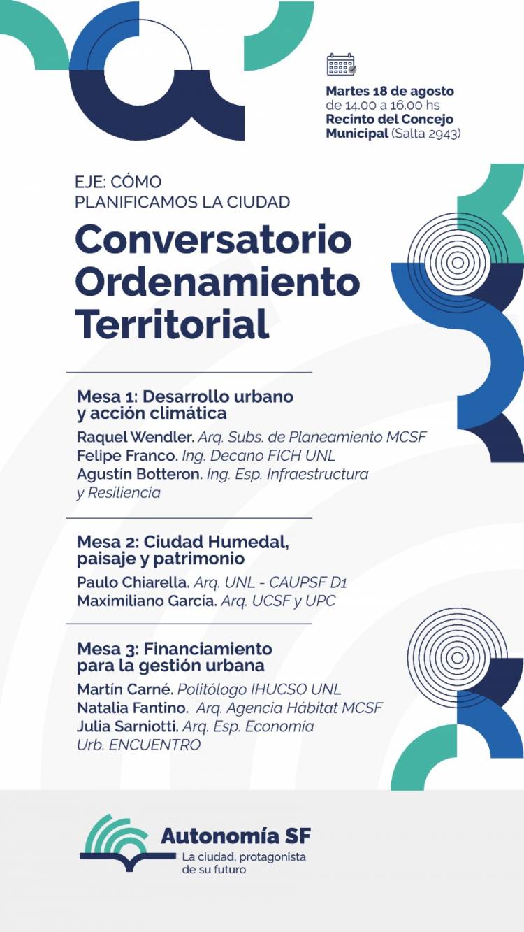 Autonomía SF pone el foco en el ordenamiento territorial