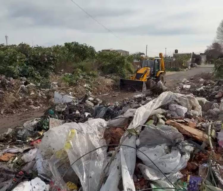 Los Hornos: la Municipalidad limpió un basural a cielo abierto y restituyó el tránsito en una calle 