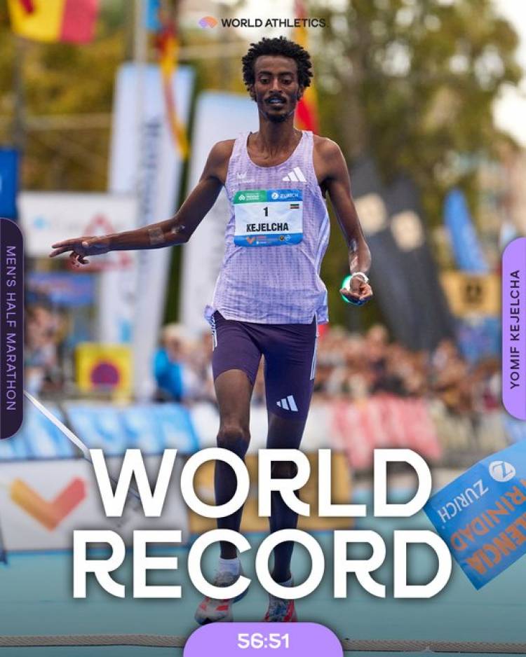 Yomif Kejelcha hizo historia en Buenos Aires: nuevo récord mundial en la media maratón
