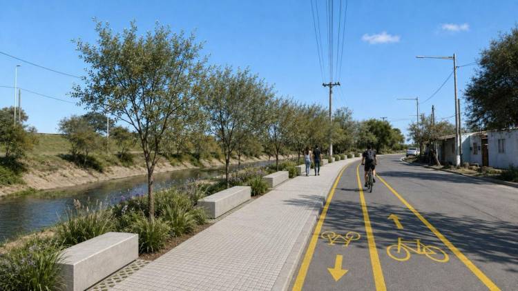 Poletti, Pullaro y Garibaldi anunciaron la realización del primer kilómetro de la Costanera del Salado