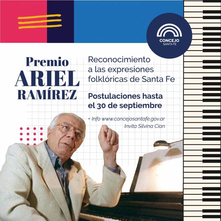 El Concejo Municipal abre las postulaciones al Premio “Ariel Ramírez”