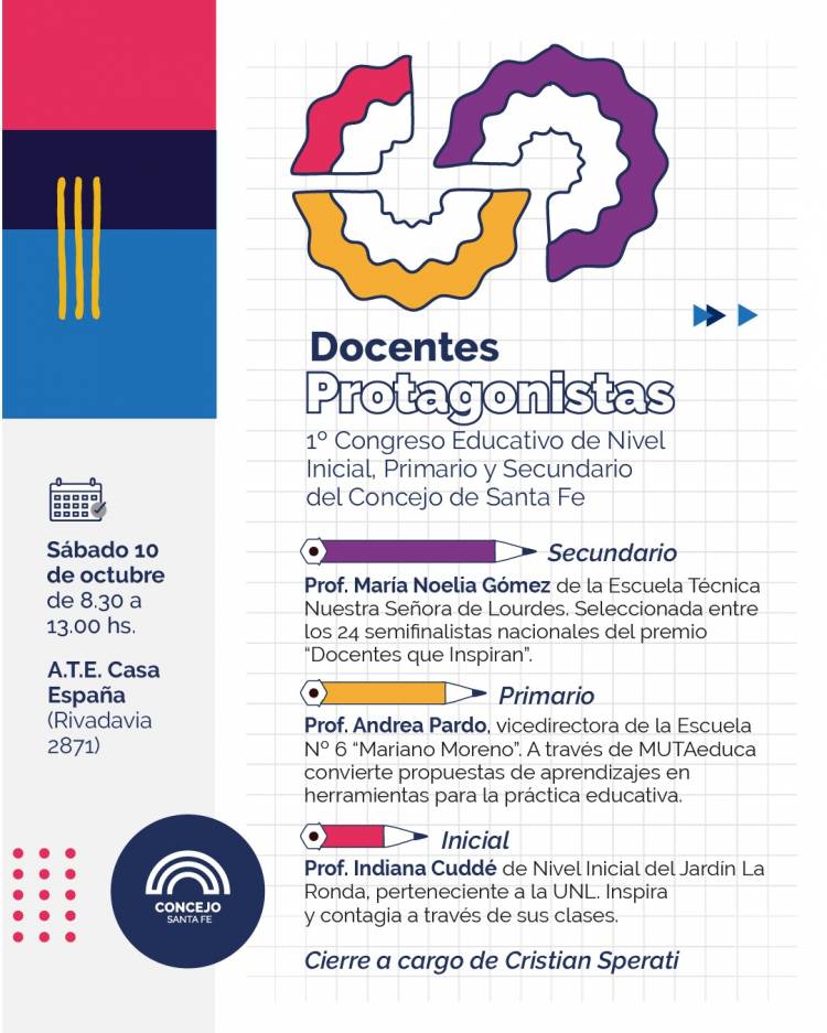 Llega el 1er. Congreso Educativo de Nivel Inicial, Primario y Secundario organizado por el Concejo Municipal